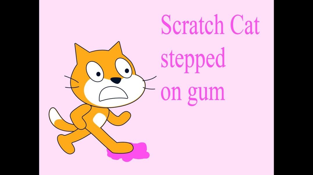 Scratch Cat stepped on gum