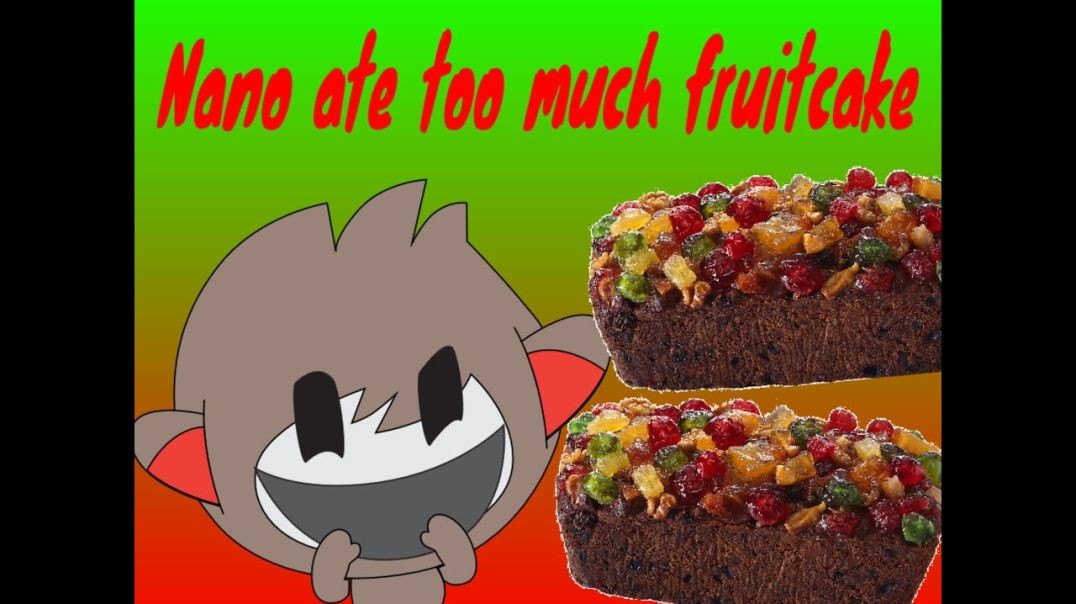 ⁣Nano ate too much fruitcake